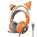 Produktbild SOMIC G951 Orange Spiel Kopfhörer, Gaming Headset Orange Kat Ohr Kopfhörer mit Virtuell 7.1 Umgeben Klingen, LED-Licht, Vibration, Mikrofon zum Computer, PS4, Laptop, USB-Buchse
