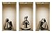 Price comparison product image The Nisha Art Magic 3D Vinyl Removable Wall Sticker Decals DIY, Set of 3, Black Yoga 502N