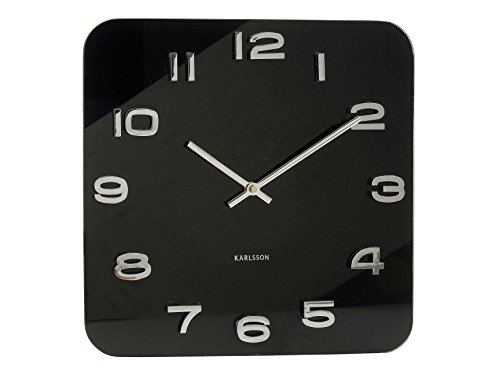 Karlsson KA4398 Wanduhr Vintage Glas, schwarz