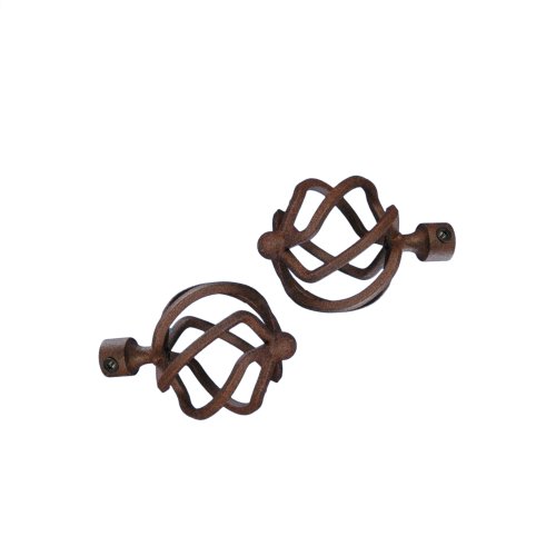 Liedeco Endstück für Gardinenstangen Helena Landhaus, ø 16 mm, 2 Stk rost