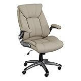 Fauteuil de bureau haut de gamme en similicuir avec accoudoirs rabattables Champagne