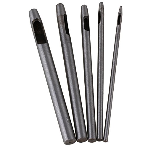 BQLZR Silber 1mm-5mm Heavy Duty Stahl Leder Hohl Loch Loch Making Gürtel Handwerk Cutter Tools Set von 5 - 2