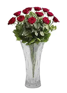 LEYSIN Decorative Crystal Flower Vase for Home Decor and Gifting Use Home Decorations Items Pack of 1