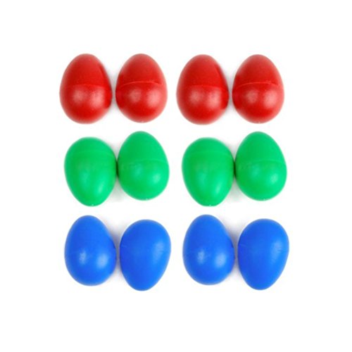Museya 12pcs Plastic Percussion Musical Egg Shakers for kid(3 colours)
