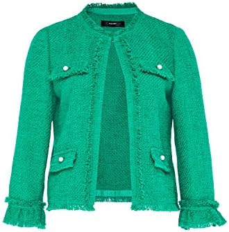 Hallhuber Blazer Jacket with Pearl Buttons 14, Emerald