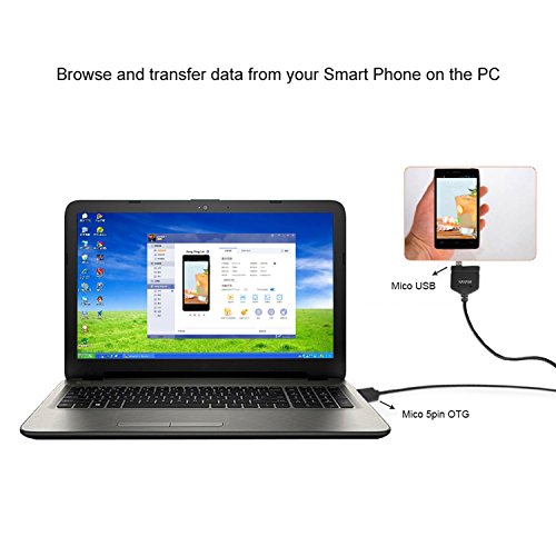 Neueste Multifunktionale USB 2.0 OTG Host Adapter Kabel Micro Ladekabel Datenkabel für Android Smartphones, PC und Tablets 1m (Schwarz) - 7