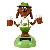 Material: ABS. wiFndTu - Figura decorativa de perro con energía solar de plástico para decoración del hogar, maceta con solapa, juguete para columpio
