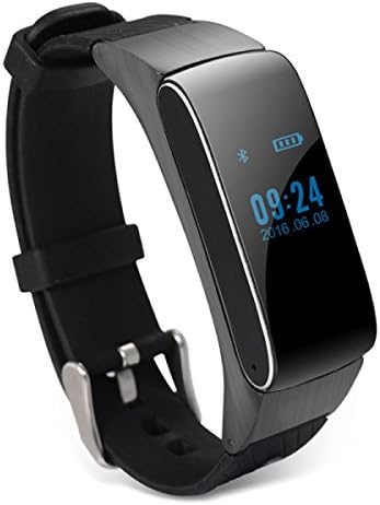 Fitness Tracker Watch Bluetooth 4.0 Heart Rate Monitor Bracelet IP67 Waterproof Touch Screen Smart Bands With Activity Tracker For IPhone Android Smartphone,Black