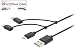 Produktbild Eurosell Universal Lade- und Datenkabel 3in1 - USB A Stecker - Micro-B Stecker - Type-C Adapter - Lightning-Adapter für Apple iPhone 7 8 / Samsung Galaxy S 6 7 8 / Huawei / Sony Smartphone Tablet iPad