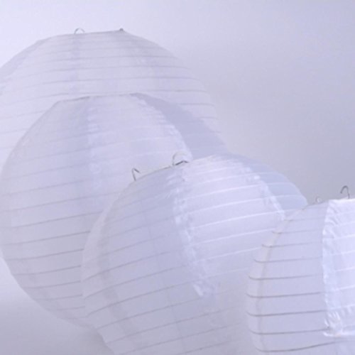Party Lampion outdoor / indoor Ballon Nylon weiß - 40 cm. 1 Stück