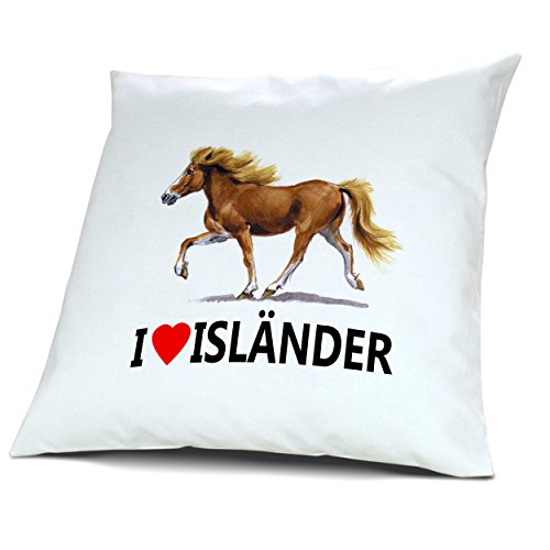 Kopfkissen Isländer, Kissen mit Füllung "I Love Isländer", 40 cm, 100% Baumwolle