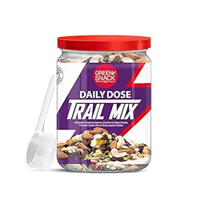 The Green Snack Co. Daily Dose Trail Mix 300g | Comes With A Dosage Spoon | Roasted Almonds, Cashews, Pistachios, Dried Apricot, Dates, Pumpkin, Flax, Sunflower Seeds