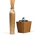 Produktbild Leewadee Große Bodenvase für Dekozweige hohe Standvase Design Holzvase 90 cm, Mangoholz, Gold