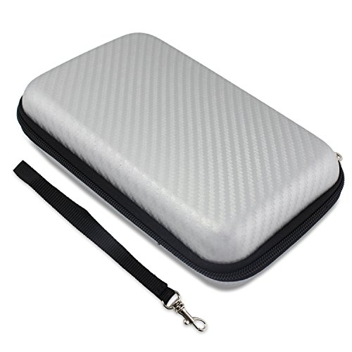 KEESIN 2.5 inch Festplatte Tasche tragen Tragetasche Multifunktions-Schutzhülle für WD Western Digital Elements External Mein Passport Externes Festplattengehäuse (Silber)