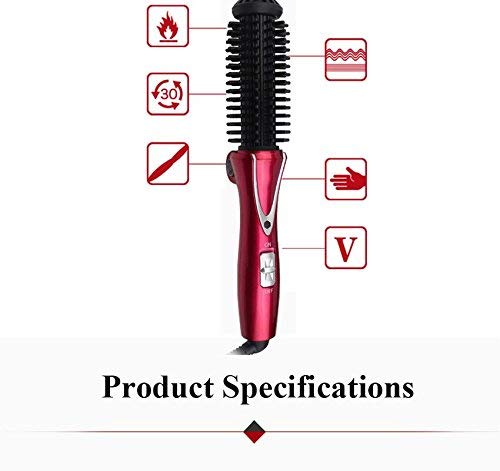 New Fashion Folding Hair Curling Iron Ceramic  Fordable Hair Brush Electric Multifunction Hair Curler Curling Iron Hair Straightener Comb Styling Tools Hairbrush  Red 