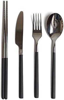YUWANW Slabs Of Wood, Plate, Plate, Steak, Cake, Cheese, Pizza And Pizza,Large Electroplated Black Gold Spoon Fork Knife Chopsticks