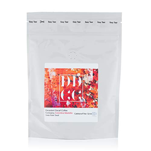 Decadent Decaf Coffee Co. Café de Colombia Medellín Descafeinado - Molido para Cafetera Francesa 227 g