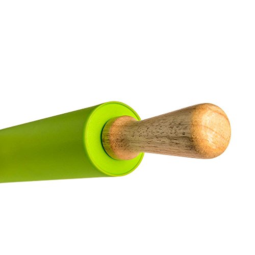 Mattarello in Silicone Antiaderente con Manici in legno da 39 cm in