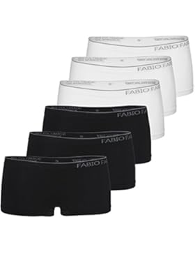Fabio Farini 6er-Set sportliche Damen-Boxer in coolem Schwarz oder Weiß