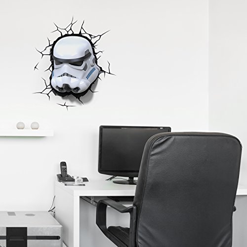 Star Wars Stormtrooper Light FX LED Kinderlampe Wandlampe – Nachtlicht für kinder mit automatische Abschaltung und wandaufkleber - 6