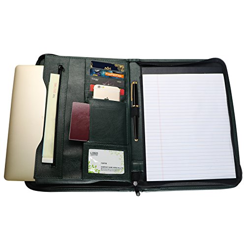 Preisvergleich Produktbild TYSON Portfolio Kasten persönliche Organizer Travel Padfolio Reißverschluss mit Schreibblock, Taschen und Kartenhalter für Resume Dokument und Notebook