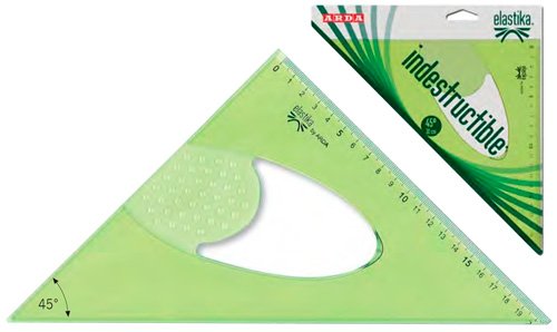 Arda EL4530 -  Squadra da 45°/30 cm, Plastica, Verde