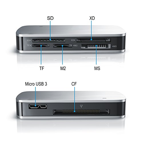 USB 3.0 All in 1 Kartenlesegerät | Multi Cardreader | USB 3.0 Super Speed | bis zu 5 Gbit/s | für SD, CF, microSD, MS Duo, xD, M2 | parallele Auslesung von mehreren Speicherkarten | ca. 75cm Kabellänge - 3