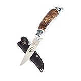 EXKLUSIVE TRACHTEN MESSER - mit Echt-Leder Messer-Scheide oder Hirschhorn-Flaschenöffner - In Deutschland handgefertigt