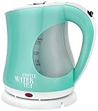 Lieferumfang: 1 Team Kalorik Wasserkocher, Bedienungsanleitung, Fassungsvermögen: 1 l, Material: Metall/Edelstahl/Kunststoff, Farbe: Blau, TKG WK 35 BL