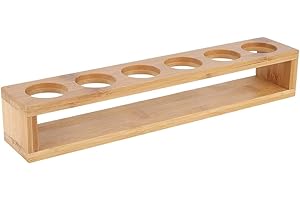 HERCHR Soporte para vasos de vino de 6 chupitos, Bandejas para Chupitos, estante organizador de encimera con soporte para vasos de chupito de madera Bandejas para Chupitos para barra de fiestas en casa