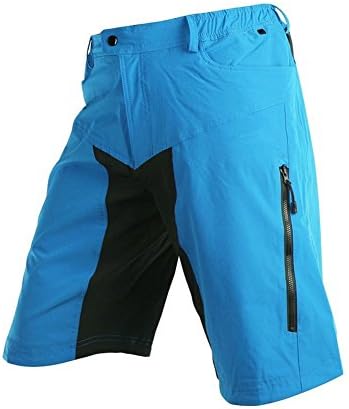 Bzsport Mens Cycling Shorts Outdoor Sport Pants (Yellow,Blue)