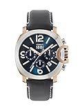 Cerruti 1881 Herren Chronograph Quarz Uhr mit Leder Armband CRA181SRS03BL