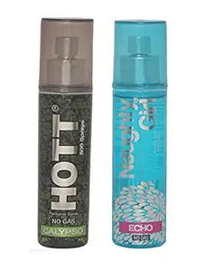 HOTT Mens CALYPSO & Naughty Girl Women ECHO- (Set of 2 Perfume for Couple) (60ml each)