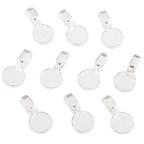Skyllc® 10X Base Colgante Redondo bañado de plata Bricolaje DIY Collar 10 mm