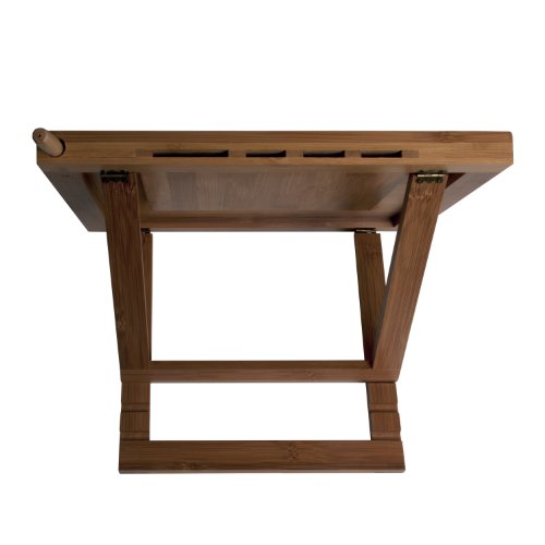 CTA Digital Bambus Tablet-Ständer Halterung für iPad Air und iPad 2/3/4 Verstellbar mit Integriertem Messerblock und Eingabestift Stylus – Natur - 11