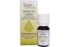 Gisa Wellness - LEGNO DI CEDRO - Olio Essenziale Convenzionale - 100% Puro e Naturale - [10ml] - Ideale per Aromaterapia e Cura della Persona - Diffusione Ambientale - Made in Italy