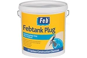 EVERBUILD Feb Febtank Plug – Water Stop Repair Compound – Ultra Rapid Setting – Ideal For Active Water Leaks – Chloride-Free – Just Add Water – Grey – 5kg