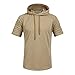 Produktbild Mymyguoe Einfarbig Kurzarmshirt Herren Mode Falten T Shirt Männer T-Shirt Kurzarmhemd Top Mit Kapuze Kordelzug Plain Shirt Casual Basic O-Neck Bluse Sweatshirt Sommer Funktionsshirt
