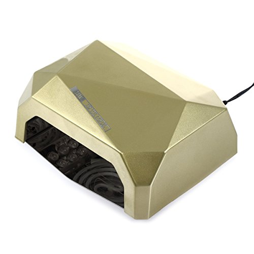 CoastaCloud Gold 18W LED +CCFL Nail Lamp UV Light Nail Curing Lamp Nail Gel Polish Dryer Lamp Acrylic Nail Design Gel Nails Kits Manicure Pedicure Acrylic Crystal Nails 3 Level Timer, Curing Any Kind of Nail Polish Or Nail Gel Within 1 Miniute