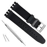 19mm Uhrenarmband Ersatz Silikon Gummi Wasserdicht Armbanduhr Band (schwarz)