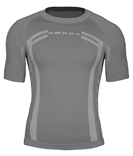 NORDE Herren Funktionswäsche Thermoaktiv Atmungsaktiv Base Layer Kurzarm Outdoor Radsport Running - 2