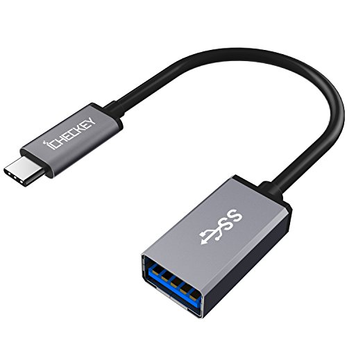 ICHECKEY USB C Adapter auf USB A Female 3.1 Type C Converter mit Kabel 15cm für MacBook/MacBook Pro/ChromeBook Pixel/Google Pixel C/Nokia N1 (Schwarz) - 6