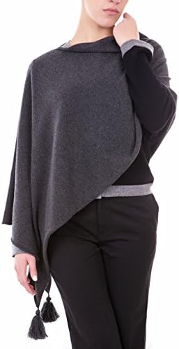 Lagnamelagna Cachemire - La71 100% cashmere poncho. (ONE SIZE, ONE SIZE- 20923 - Grigio)