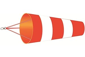 DAZZLEEX Reflektierender Windsack Windfahne Oxford Tuch Wasserdicht Windrichtung Warnsignal Rot und Weiß 100 cm
