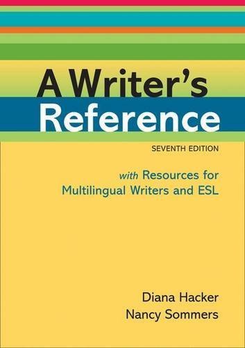 A Writer's Reference with Resources for Multilingual Writers and ESL by Diana Hacker (2011-01-21) en ligne A Writer's Reference with Resources for Multilingual Writers and ESL by Diana Hacker (2011-01-21) en ligne