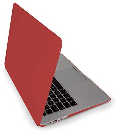 MyGadget Macbook Air 13 Zoll *gummierte Schutz Hülle* (Laptop Modell ab Mitte 2011) Plastik Schutzhülle mit Gummi Hartschalen Cover Bordeaux Rot - 2