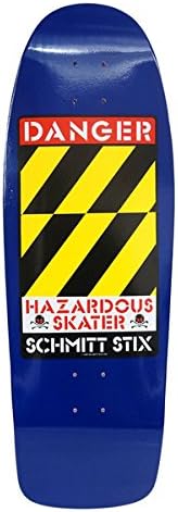 Schmitt Stix Skateboards Danger Deck, Blue, 10.125" x 30.5"