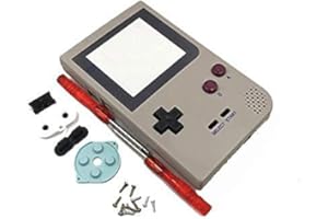 PERFECT PART Carcasa completa para Nintendo Gameboy Pocket GBP Game Shell Case con botones y tornillos, color gris