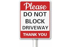 GEROCLONUP Please Do Not Block Driveway Yard Sign With Stake, Active Driveway No Parking Dont Block Driveway Sign for Home Business, 12x15 CM Sturdy Aluminum Rustproof Fade Resistant Easy Install