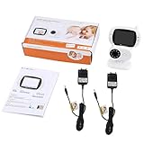 MXECO Écran LCD de 3,5 pouces 2,4 G Digital Video Wireless Voice Control de la vision nocturne Caméra de sécurité Visiophone Talk à 2 voies (Blanc (40 x 40 x 2 cm)